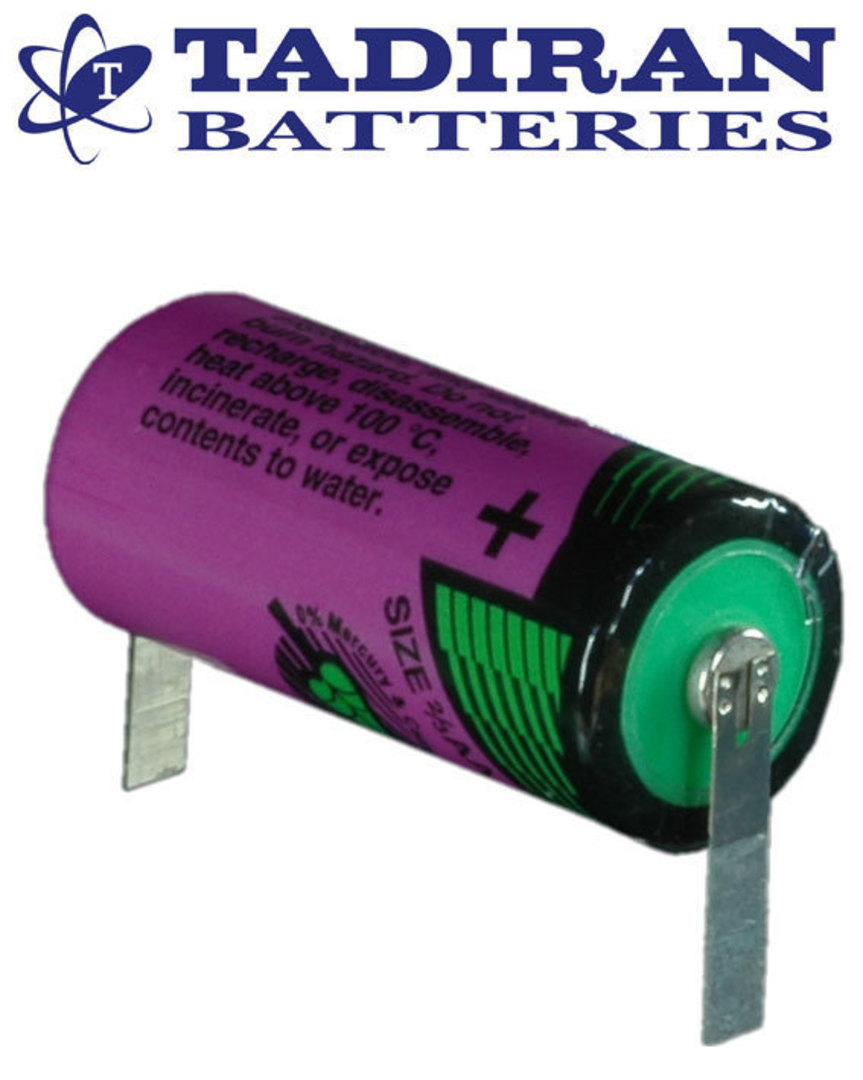 TADIRAN TL-5955 (T) 2/3AA Lithium Battery with Solder Tags image 1